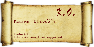 Kainer Olivér névjegykártya